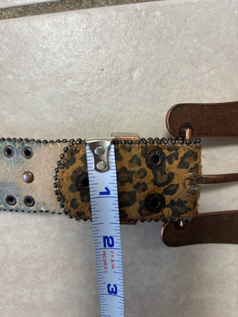 Blazin Roxx  Brown Leopard Print Rhinestone Embellished Women's Belt size L